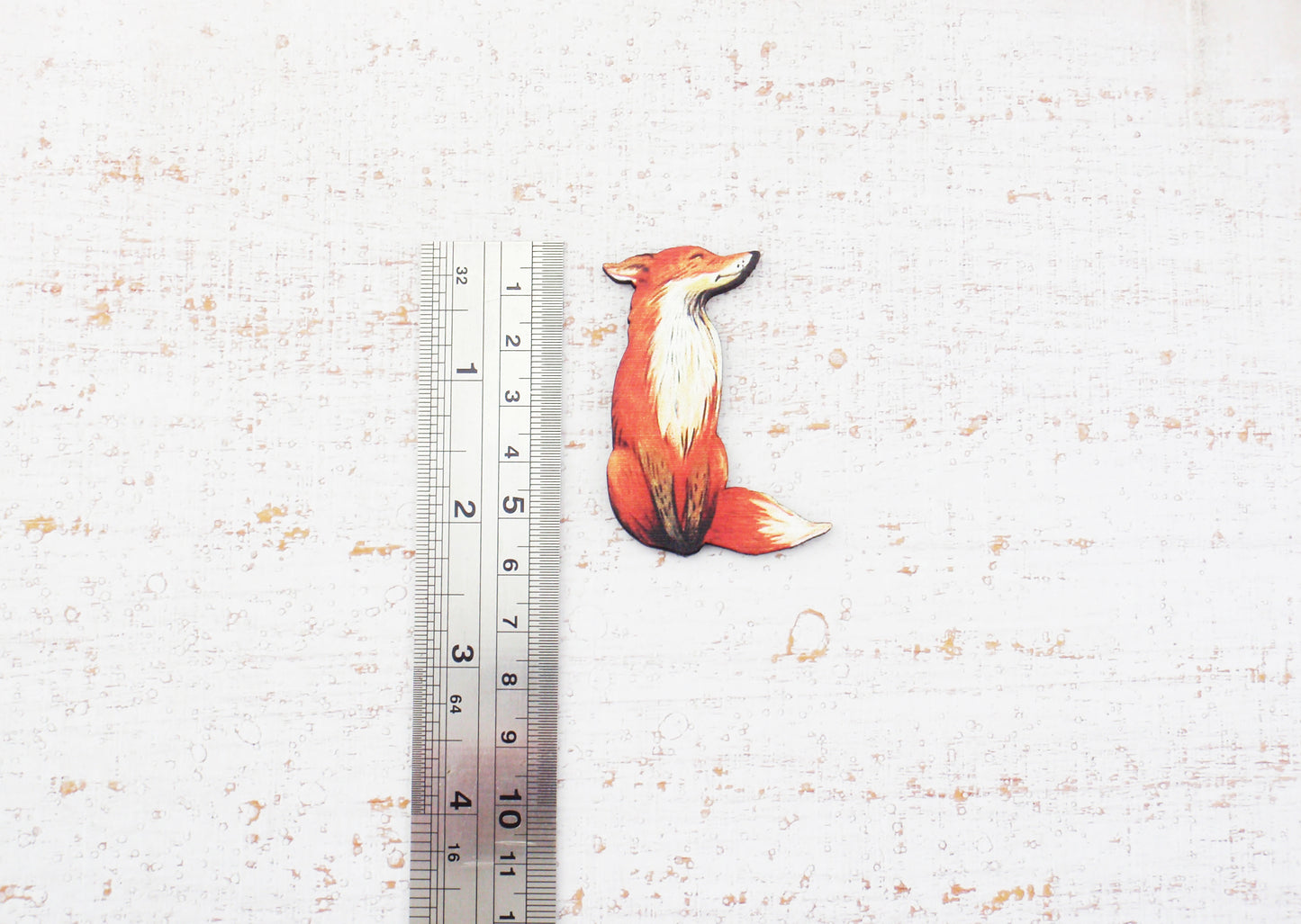 Fox brooch. Lightweight wood fox brooch. Orange fox pin, broach, badge, fox jewellery, animal brooch. Wooden brooch