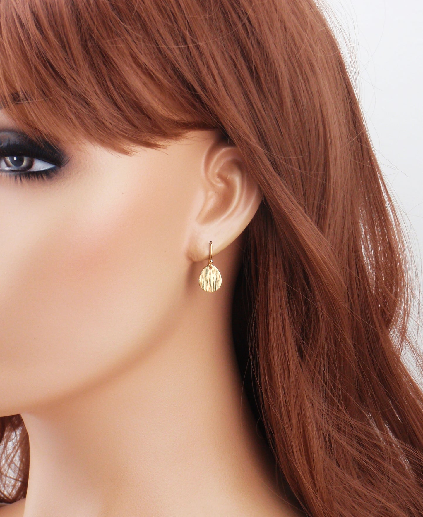 Gold textured brass earrings. Lightweight teardrop or diamond shaped earrings. 14k gold filled, or stainless steel.